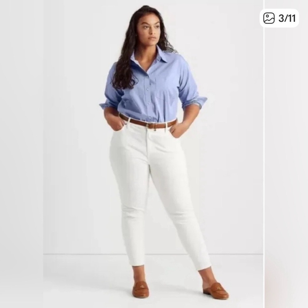 Lauren Ralph‎ Lauren White Straight leg jeans. Size 14.